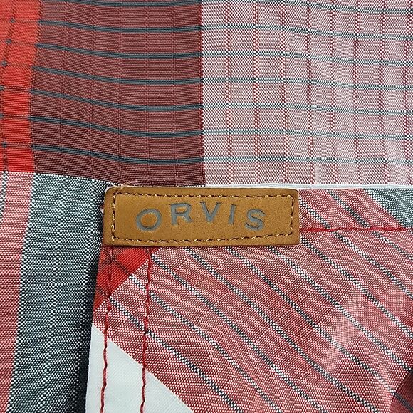 Orvis Shirt Men XL Red Plaid Classic Short Sleeve Hiking Button Up Casual Pocket - Picture 11 of 16